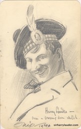 Pencil Drawing Harry Lauder From A Dressing Room Sketch1941?
