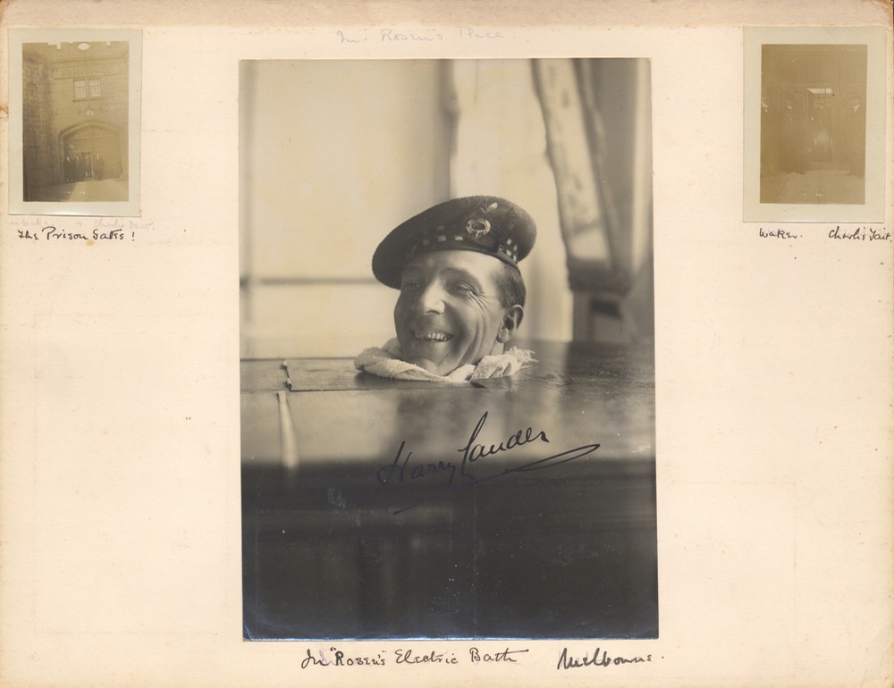 Photo Album Annotated By John Lauder With Photo Signed By Sir Harry Undated -7