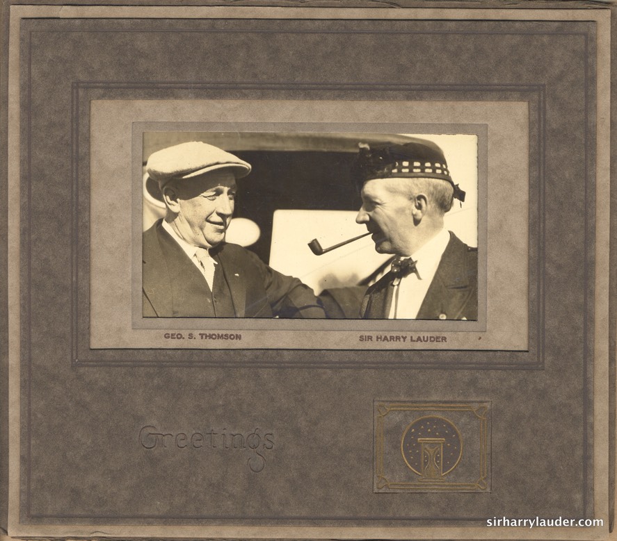 Photo Sir Harry & Geo S Thomson Calendar Geeting Card 1924 -1