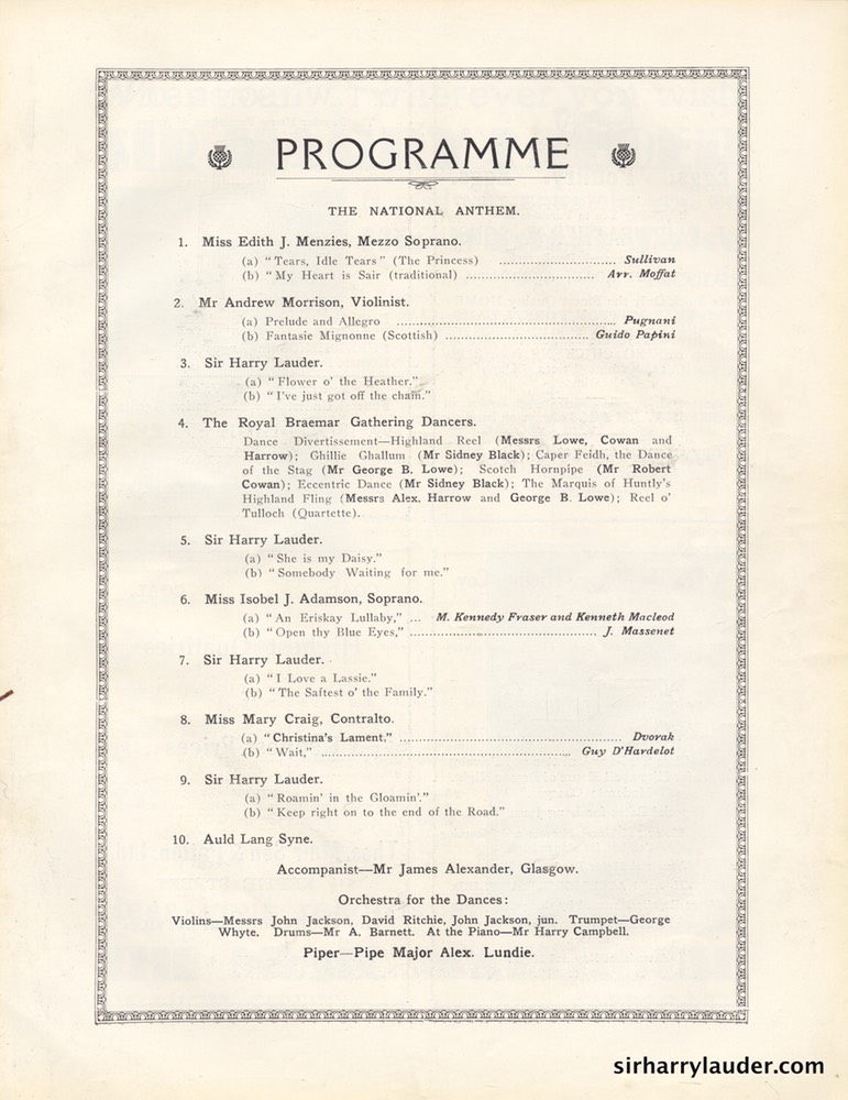 Picture House Arbroath Sir Harry Lauder's Jubilee Program Booklet Aug 24 1932 -4