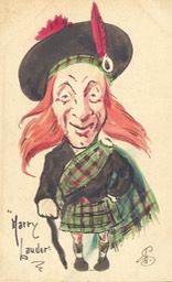 Postcard Original Drawing of Sir Harry In Character - Undated