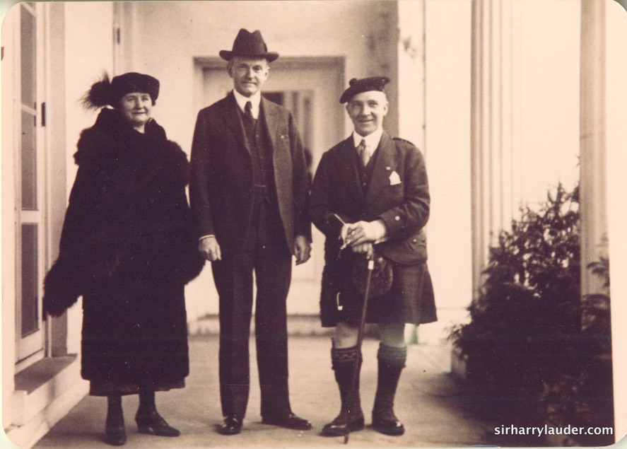Repro Photo Sir Harry & Lady Lauder With Pres. Coolidge Dated 1983