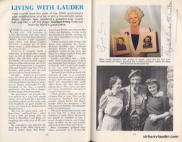 Scots Magazine Article Living With Lauder By Gordon Irving Signed By G Irving & Betty Lauder Hamilton Dated Dec 1994 -1