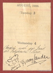 Self Drawn Caricature  On Birthday 1926 Calendar Page Very Small From Darrell Baker