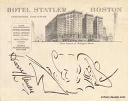 Self Drawn Caricature Ink On Hotel Statler Letterhead Undated 