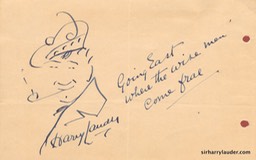 Self Drawn Caricature Ink Going East 1933