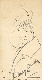 Self Drawn Caricature Ink On Victor Talking Machine Co Business Card Undated -1