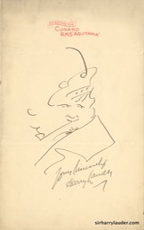 Self Drawn Caricature Ink On RMS Aquitania Letterhead Undated 