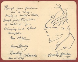 Self Drawn Caricature On Card With Verse Inscribed Greeley Colorado Dec 16 1929
