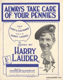 Sheet Music Always take Care Of Your Pennies Francis Day & Hunter London 1933