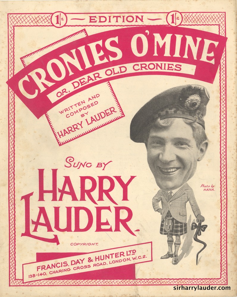 Sheet Music Cronies O Mine Francis Day & Hunter London** 1929