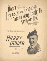 Sheet Music Dont let Us Sing Any More About War TB Harms & Francis Day & Hunter NY 1918