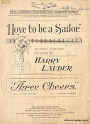 Sheet Music I Love To Be A Sailor Francis Day & Hunter London 1906