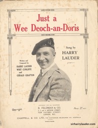 Sheet Music Just A Wee Deoch An Doris B Feldman & Co London 1911