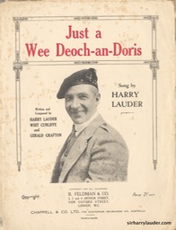 Sheet Music Just A Wee Deoch An Doris B Feldman & Co London 1911