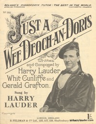 Sheet Music Just A Wee Deoch An Doris B Feldman & Company London 1911