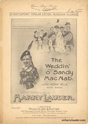 Sheet Music Weddin O Sandy MacNab Francis Day & Hunter London 1908