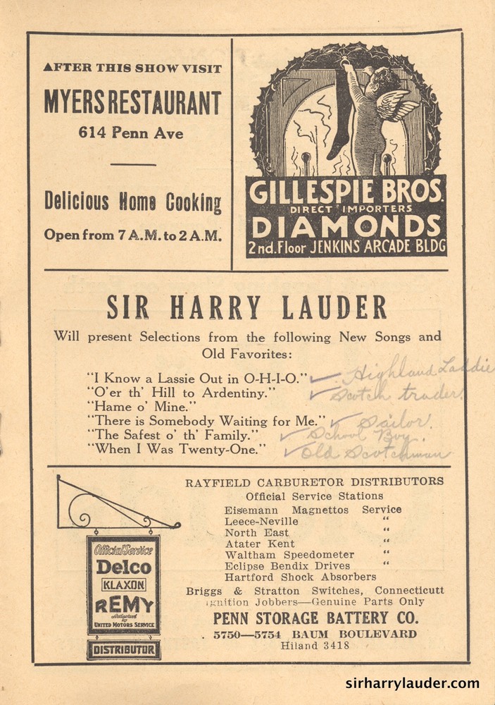 Shubert Alvin Pittsburgh Programme Booklet Dec 10 1921 -3