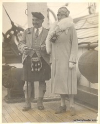 Sir Harry & Lady Lauder Acquitania -3 Oct 1926 