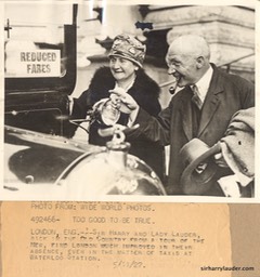 Sir Harry & Lady Lauder Waterloo 1927