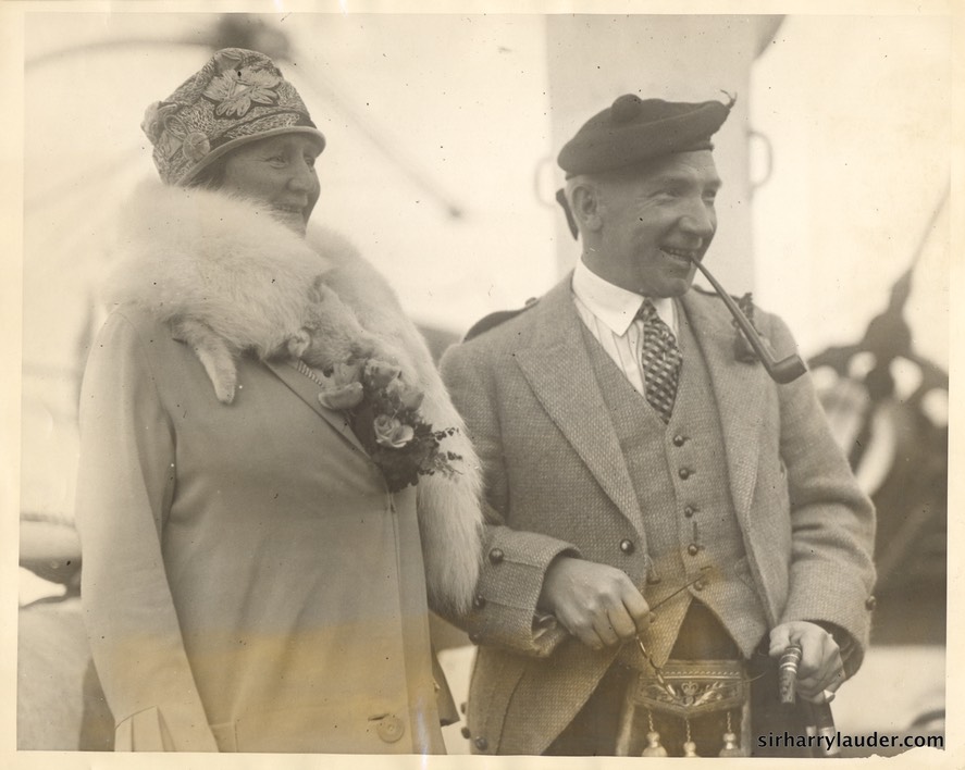 Sir Harry & Lady Lauder Acquitania -4 Oct 1926