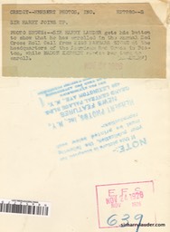 Sir Harry & Red Cross 1926 -2 Reverse