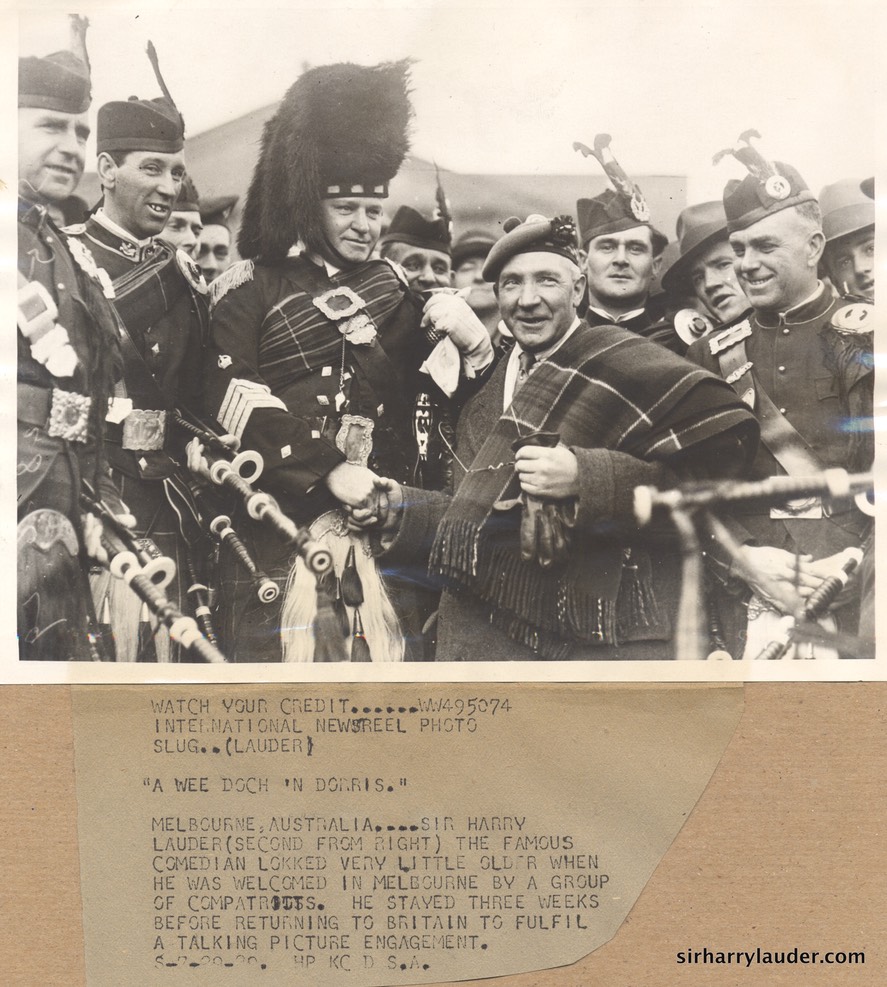 Sir Harry In Melbourne July 1929