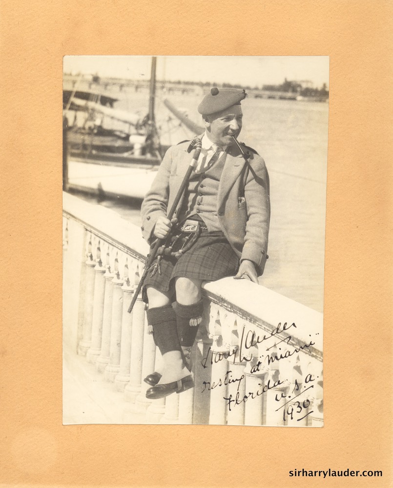 Sir Harry In Miami Mounted Photo Inscribed 1930