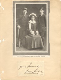Sir Harry Lady Lauder & John Lauder Scrapbook Page With Autograph Undated
