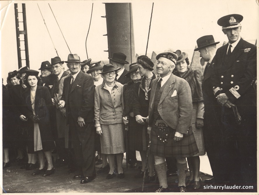 Sir Harry With Group On Ship Undated