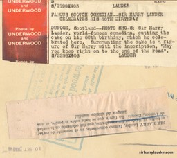 Sir Harry's 60 Birthday 1930 Reverse