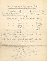 Song Lyrics Some People Do Other People Dont Handwritten By ??? Undated -1