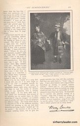 Strand Magazine My Reminiscenes By Harry Lauder April 1909 -10