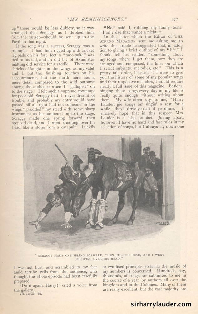 Strand Magazine My Reminiscenes By Harry Lauder April 1909 -8