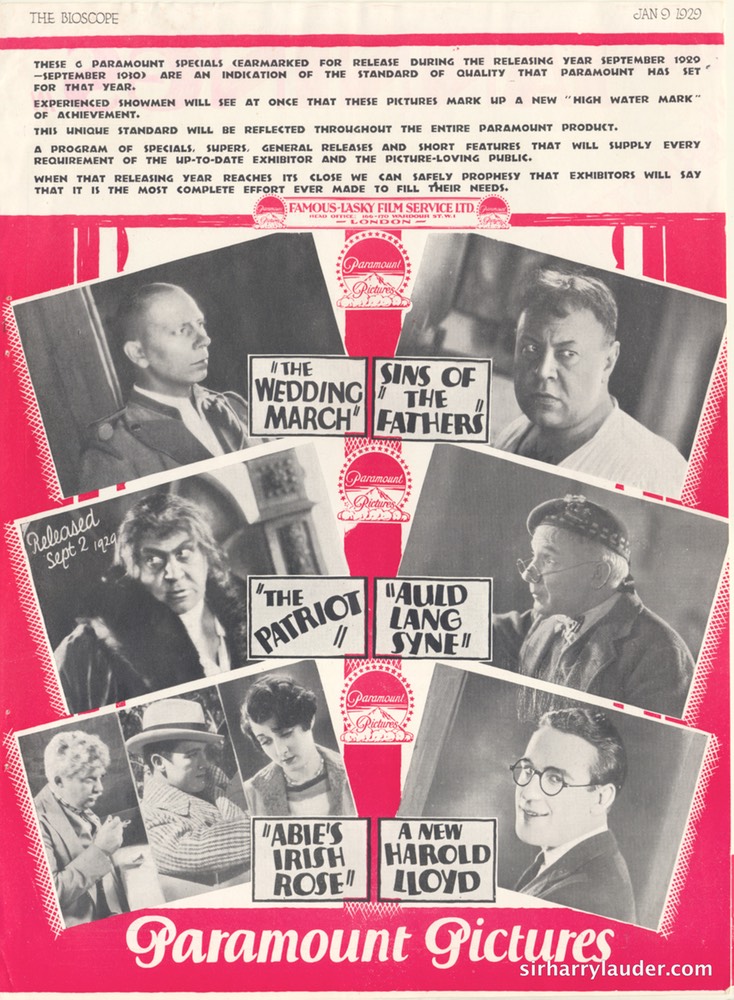 The Bioscope With Auld Lang Syne Ad Jan 9 1929