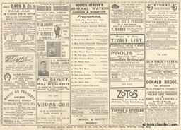 Tivoli London Programme Tri-Fold May 3 1909 Reverse