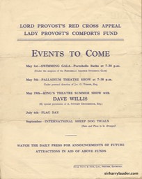 Usher Hall Edinburgh Lord Provost's Red Cross Appeal Programme Bi Fold Apr 26 1940 Back