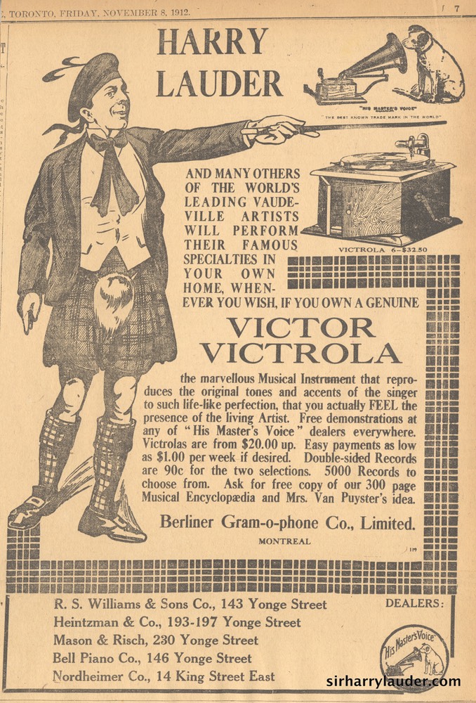 Victor Advertisement Toronto Globe Nov 8 1912