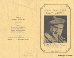 Victoria Hall Annan Signed Programme Bi-Fold Oct 16 1941