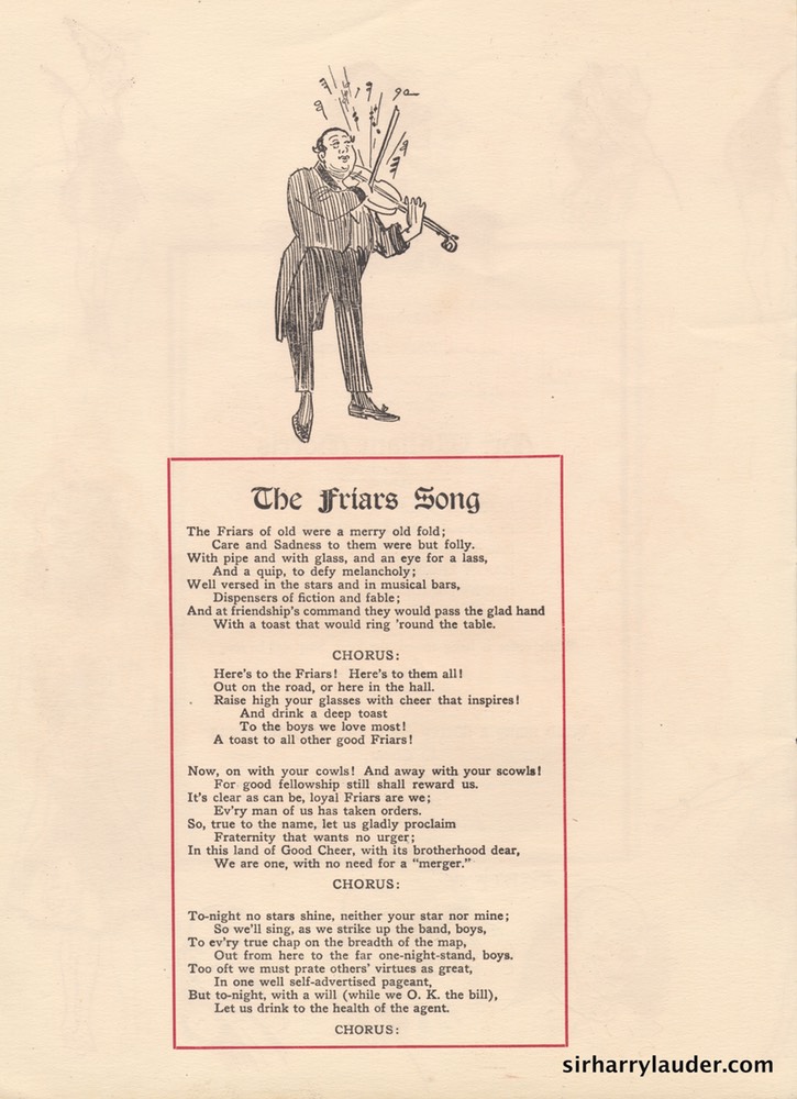 William Morris Friar's Club Dinner Programme April 28 1918 -07