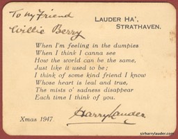 Xmas 1947 Card To Willie Berry Signed